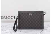 Gucci Gray GG Supreme Canvas Ophidia Strap Pouch Bag