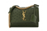 YSL Soft Ostrich Small Monogram Sunset 