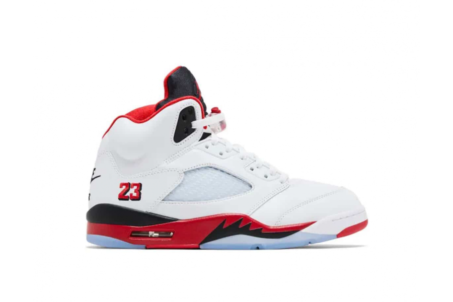 Jordan 5 Retro Fire Red Black Tongue