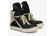 Rick Owens  Geobasket Leather Shoes - Black & Milk