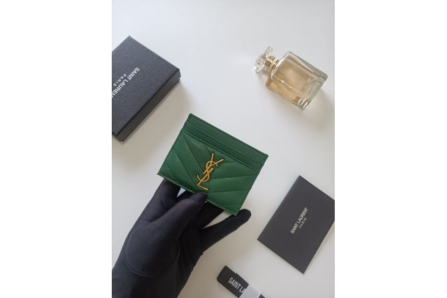 Ysl Monogram Ysl Petrol Green Card 