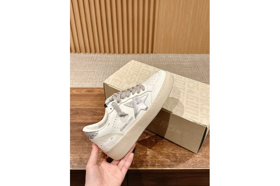 Golden Goose Ball Star 2 Deluxe Blanc Argenté