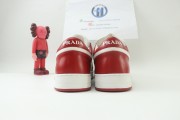 Prada Downtown Leather Low-top White And Red Runner Sneakers Sporty Casual Shoes