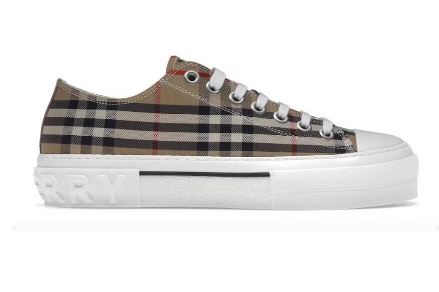 Burberry Vintage Check Cotton Sneakers Archive Beige White