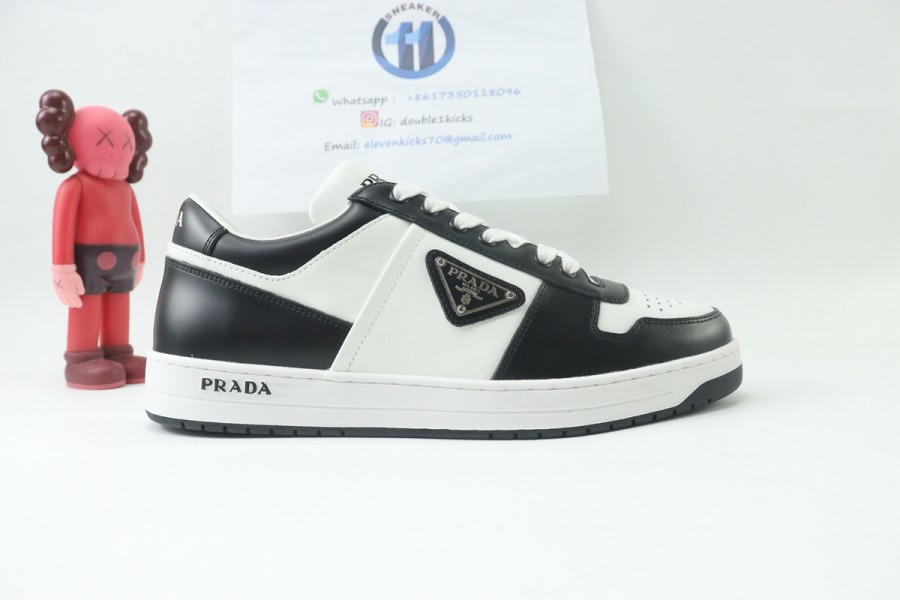 Prada Downtown Leather Low-top Black Runner Sneakers Sporty Casual Shoes