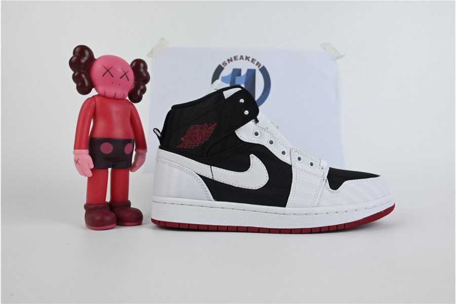 Jordan 1 Mid SE Utility Canvas White Black Gym Red