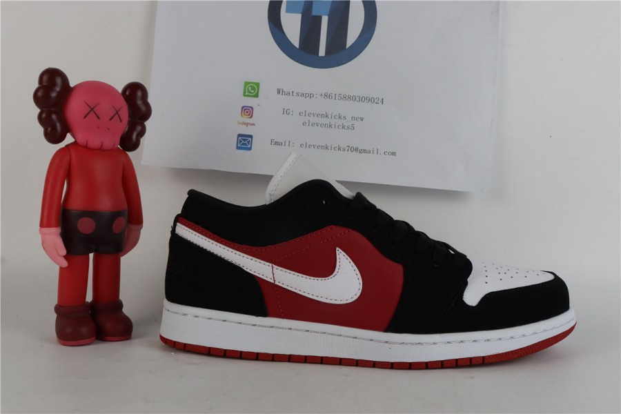 Jordan 1 Low Black White Gym Red