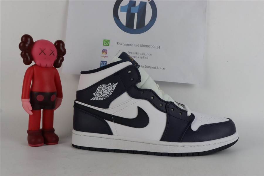Jordan 1 Mid White Metallic Gold Obsidian