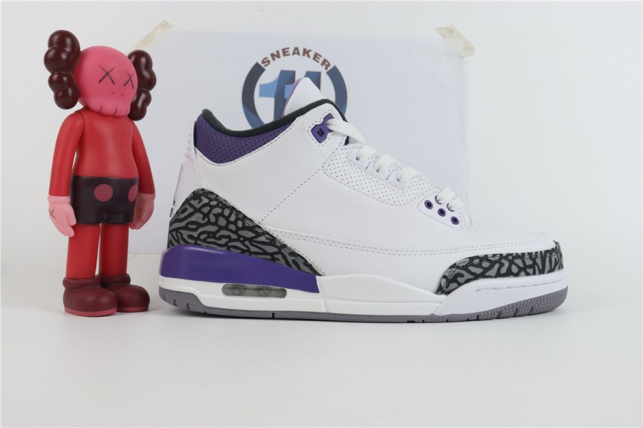Air Jordan 3 White Black Dark Iris Cement Grey