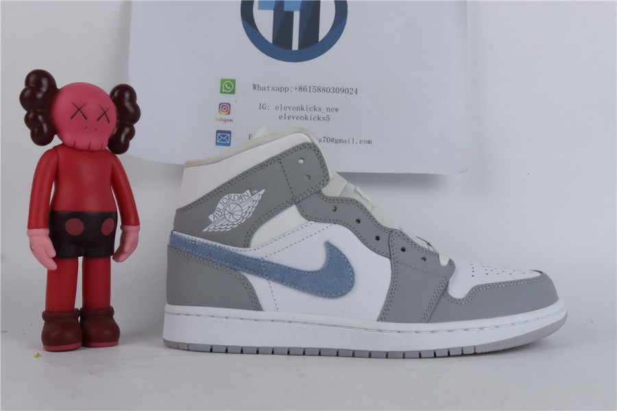 Jordan 1 Mid Wolf Grey Aluminum
