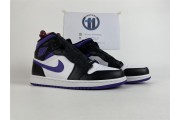 Jordan 1 Mid White Black Purple