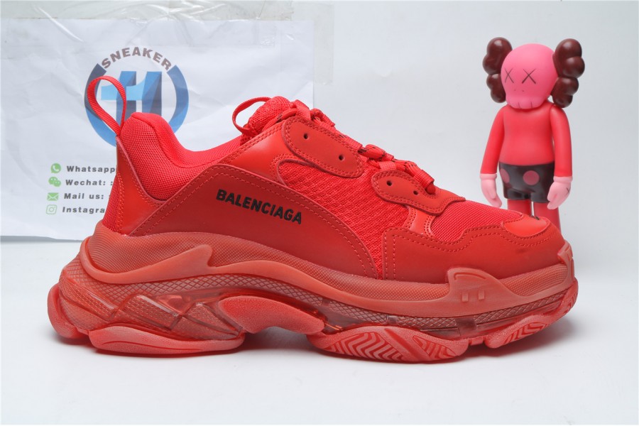Balenciaga Triple S Clear Sole Red