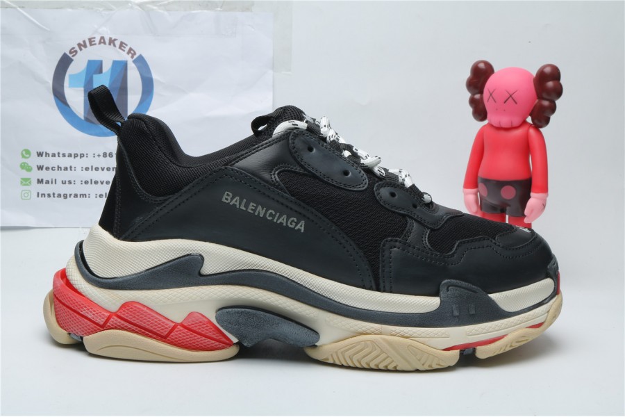 Balenciage Triple S Black White Red