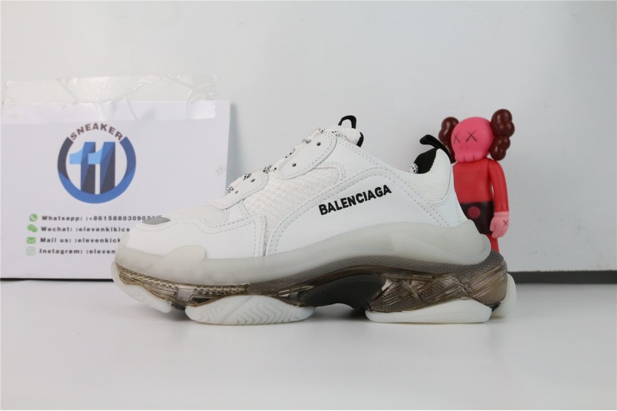 Blalenciaga Triple S Clear Sole White