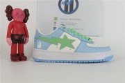 White & Blue Sk8 Sta Low Top Sneakers
