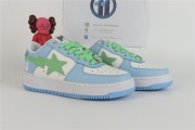 White & Blue Sk8 Sta Low Top Sneakers