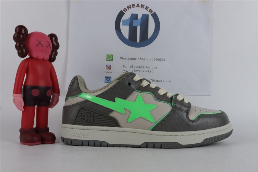 A Bathing Ape Bape SK8 Sta Grey Green