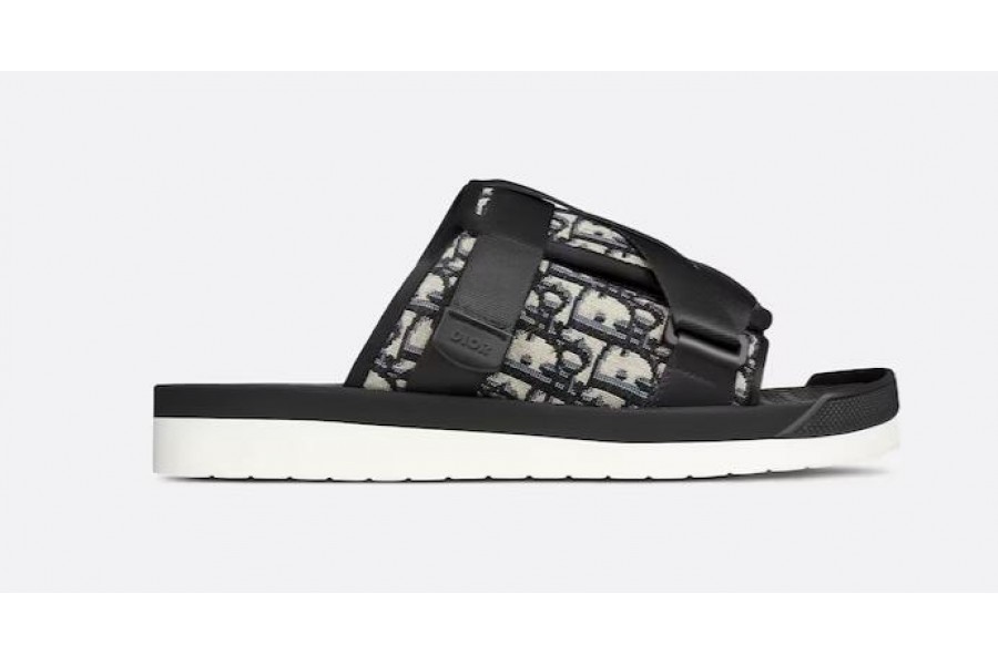DIOR ALPHA SANDAL Beige and Black Dior Oblique Jacquard