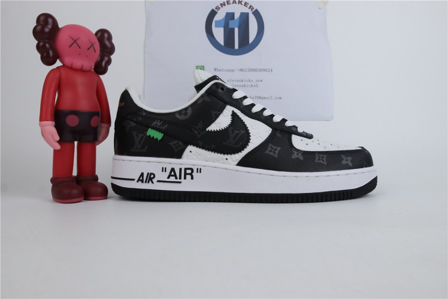 LV x Nike Air Force 1 by Virgil Abloh blcak and white