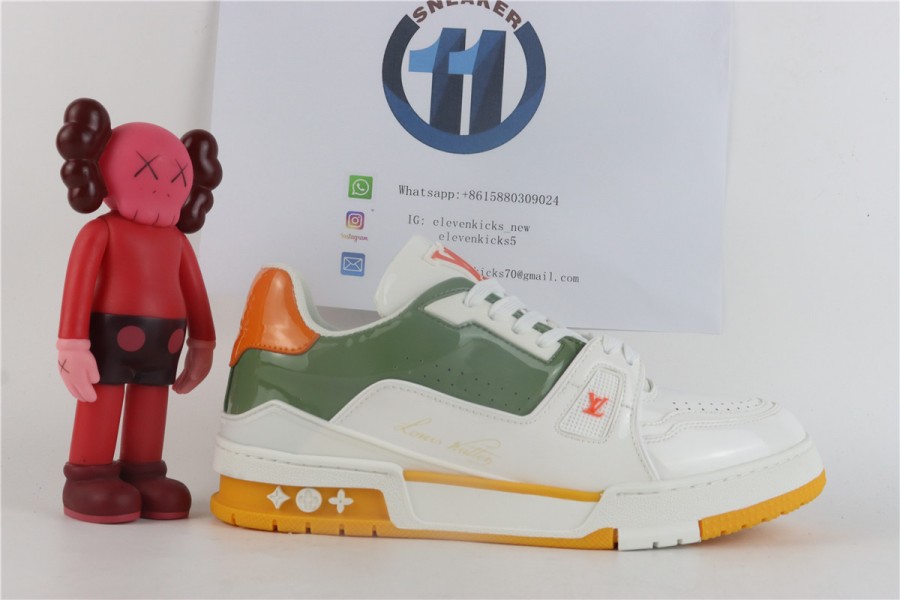Louis Vuitton Trainer Green and White