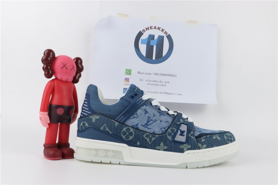Louis Vuitton Trainer Sneaker Denim Monogram