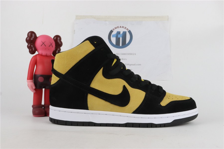 The NIKE SB DUNK HIGH PRO Maize   Black