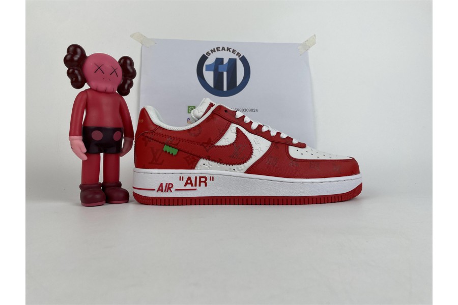 LV x Nike Air Force 1 red