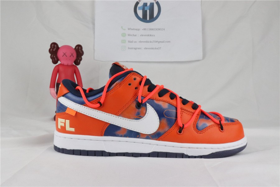 off white x futura x sb dunk low orange