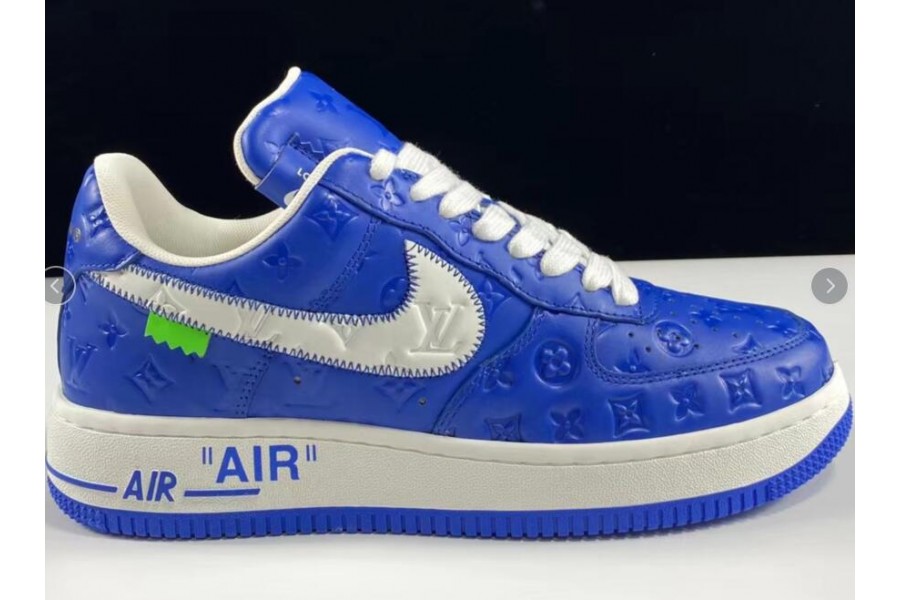 LV x Nike Air Force 1 by Virgil Abloh blue no case