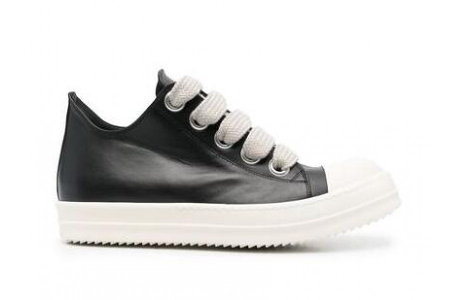 Rick owen black leather jumbo laces